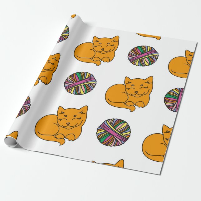 Kattmönster Presentpapper (Utrullad)