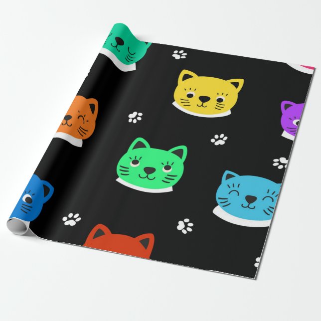 Kattmönster Presentpapper (Utrullad)