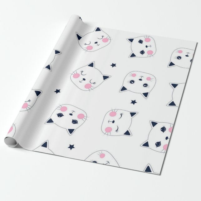Kattmönster Presentpapper (Utrullad)