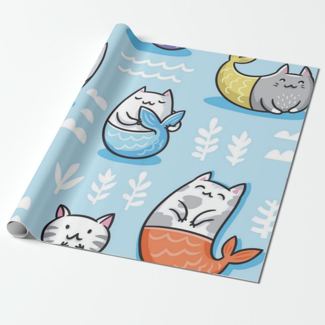 Kattmönster Presentpapper (Utrullad)