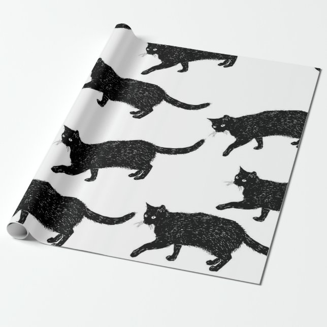 Kattmönster Presentpapper (Utrullad)