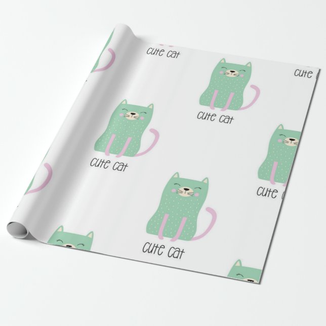 Kattmönster Presentpapper (Utrullad)