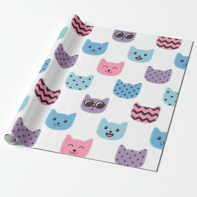 Kattmönster Presentpapper (Utrullad)