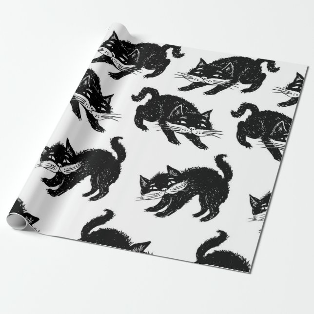 Kattmönster Presentpapper (Utrullad)