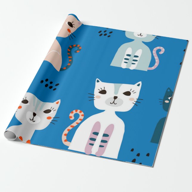 Kattmönster Presentpapper (Utrullad)