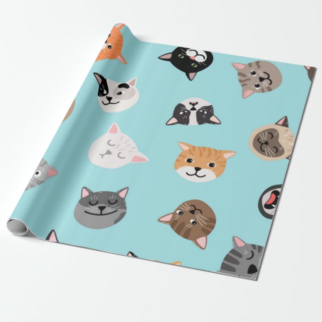 Kattmönster Presentpapper (Utrullad)