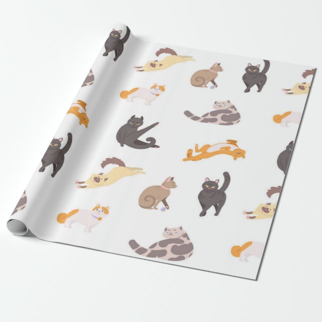 Kattmönster Presentpapper (Utrullad)