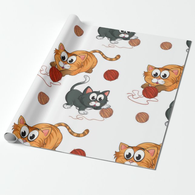 Kattmönster Presentpapper (Utrullad)