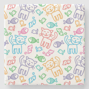 kattmönster underlägg sten