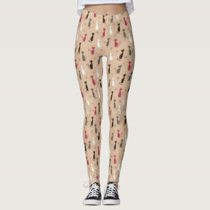 kattmönsterrosor leggings