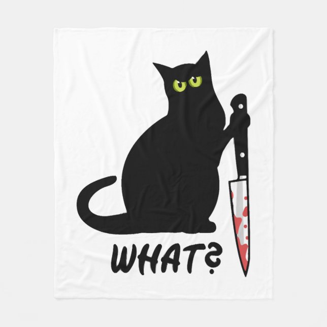 kattmord blodig knivar fleecefilt (Framsidan)
