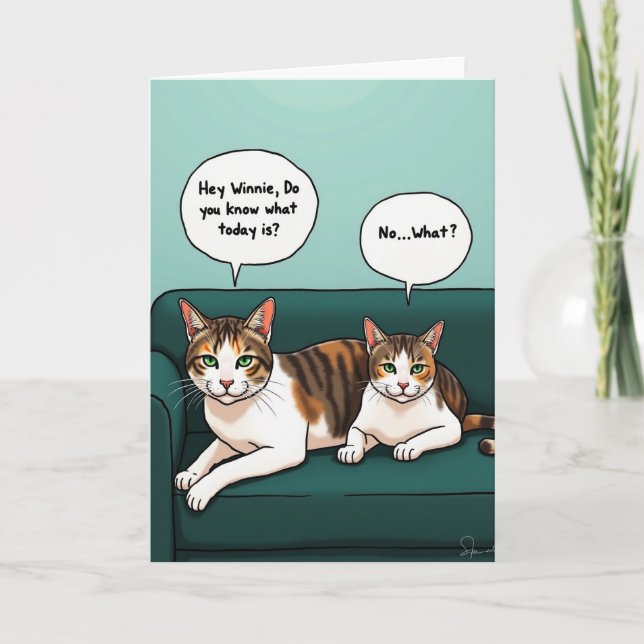 Kattmors dag scenkort kort (Framsida)