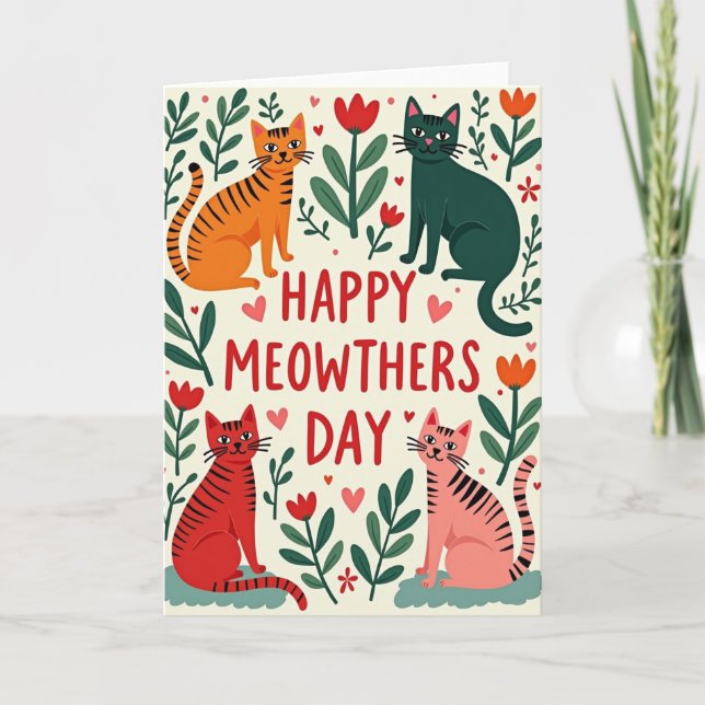Kattmorsdags trädgårdskort kort (Framsida)