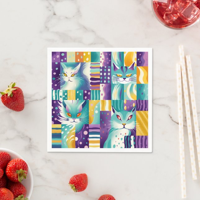 kattmosaik 3 pappersservett (Insitu)