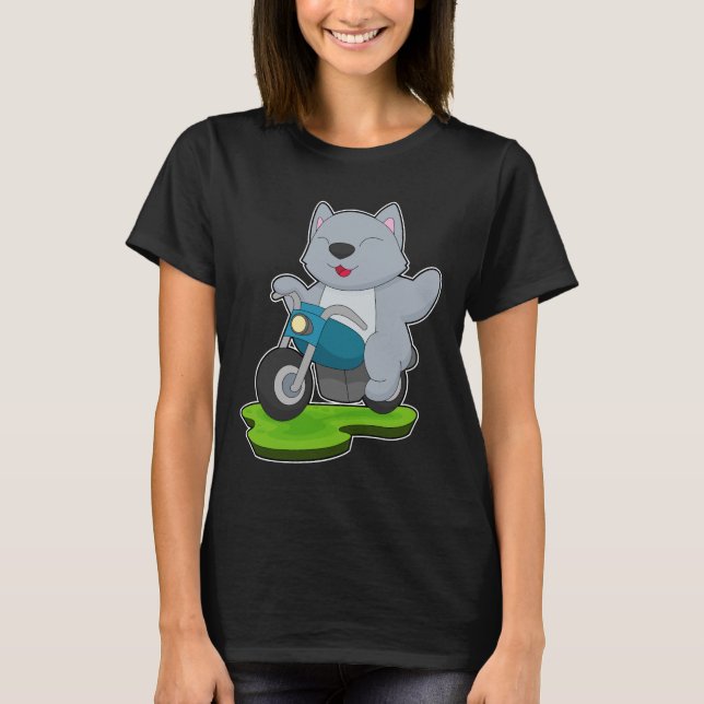 Kattmotorcykel T Shirt (Framsida)