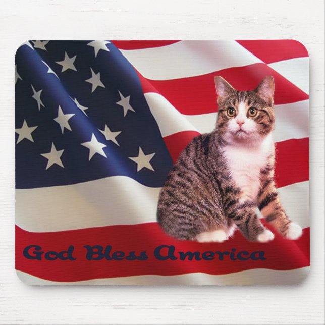 KattMousepad välsigna dig Amerika Musmatta (Framsidan)