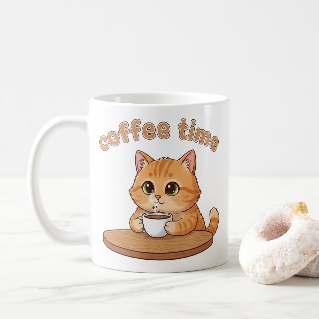 Kattmugg för kaffetid | Present till kattälskare Kaffemugg (Med munk)
