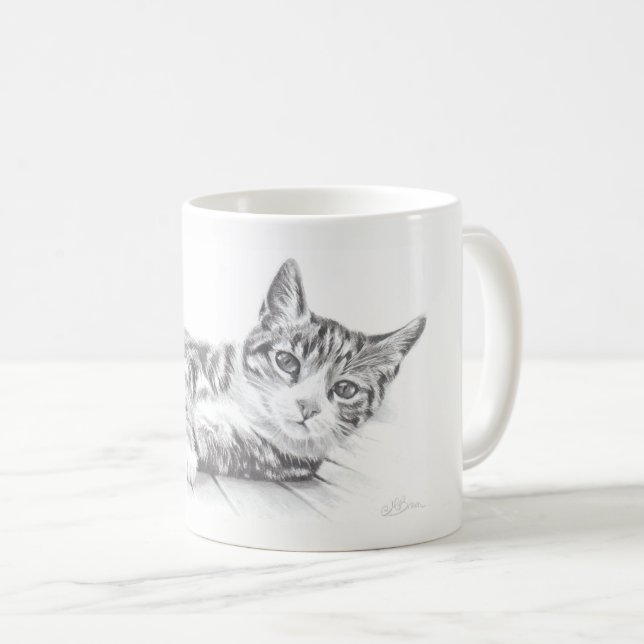 Kattmugg, kattkonstmugg, kattälskaremugg kaffemugg (Framsida höger)