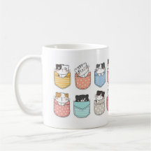Kattmugg med färgglada fickor