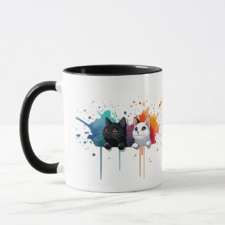 Kattmugg med färgsprut mugg