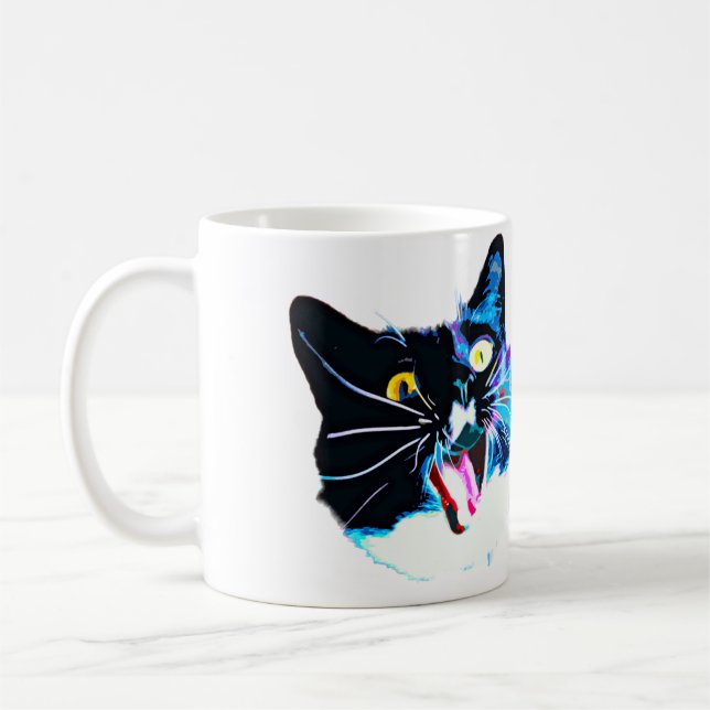 KattMuggen "kom jag, mig sågar, I FRAZZED, "blått Kaffemugg (Vänster)