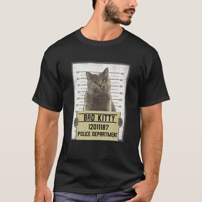 Kattmuggning Fot Kriminal Djur T Shirt (Framsida)