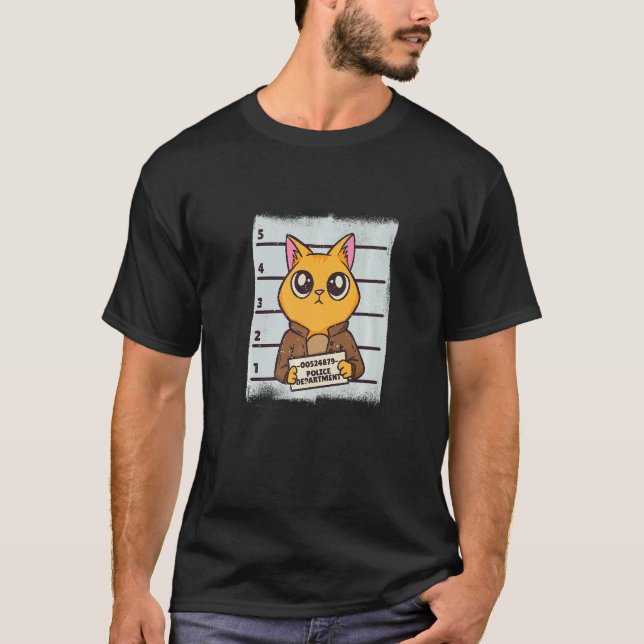 Kattmugshot Fängelse T Shirt (Framsida)