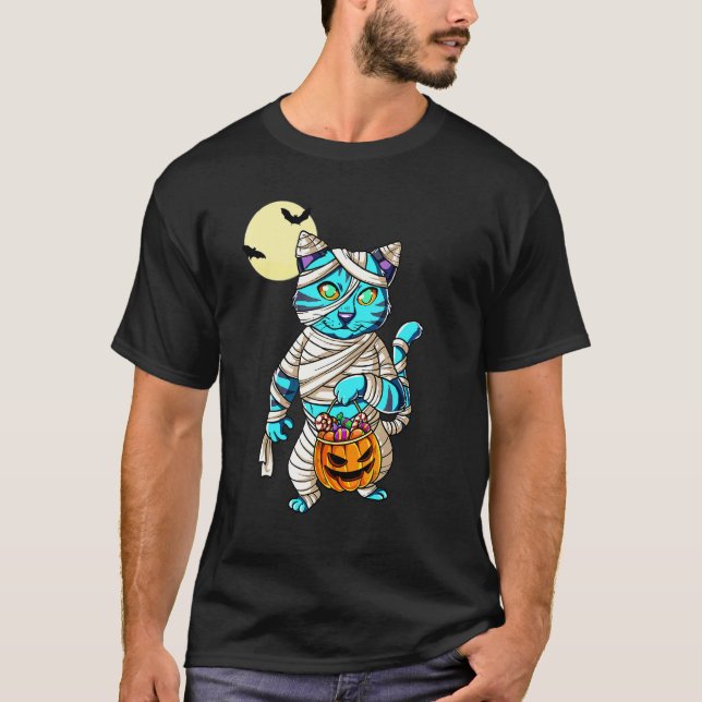 Kattmumi Halloween T Shirt (Framsida)