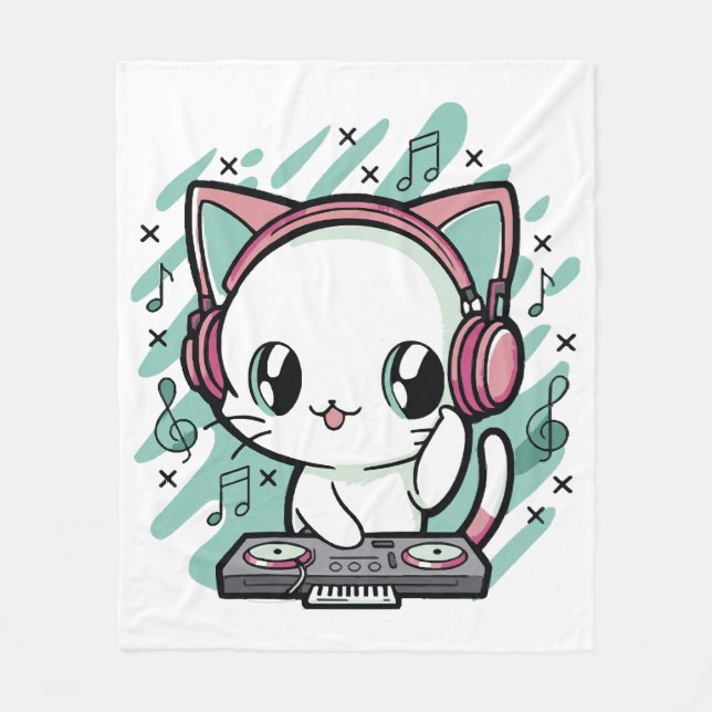kattmusik fleecefilt (Framsidan)