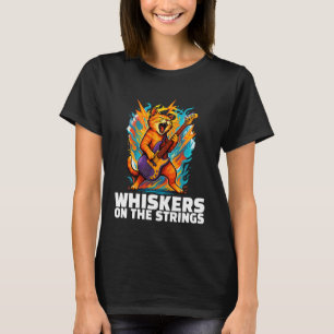 Kattmusik Gitarriff Rock Whiskers På Strängen T Shirt