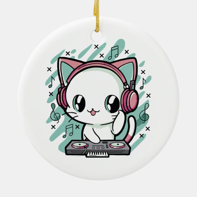 kattmusik julgransprydnad keramik (Baksidan)