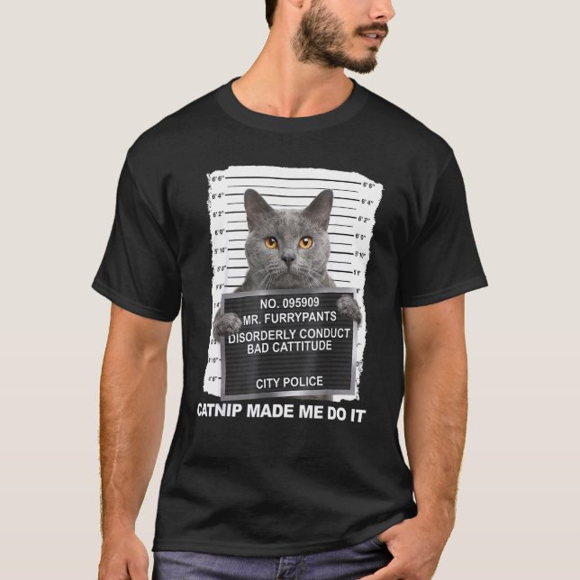 Kattmynta Fick Mig Att Göra Det Katt T Shirt (Framsida)