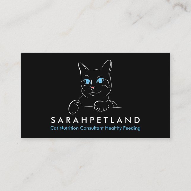 Kattnäringskonsult Hälsosam utfodring Visitkort (Framsida)
