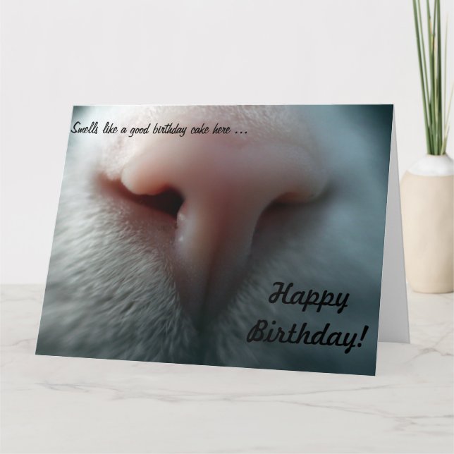 Kattnäsa till Big Birthday Card Kort (Framsida)