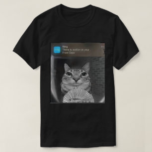 Kattnota för meddelande om ring Funny Door Cam A T Shirt