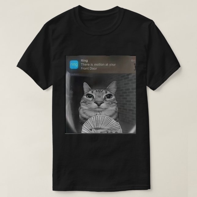 Kattnota för meddelande om ring | Funny Door Cam A T Shirt (Design framsida)