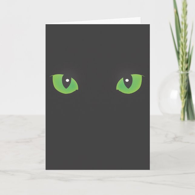 Kattöga Halloween Kort (Framsida)