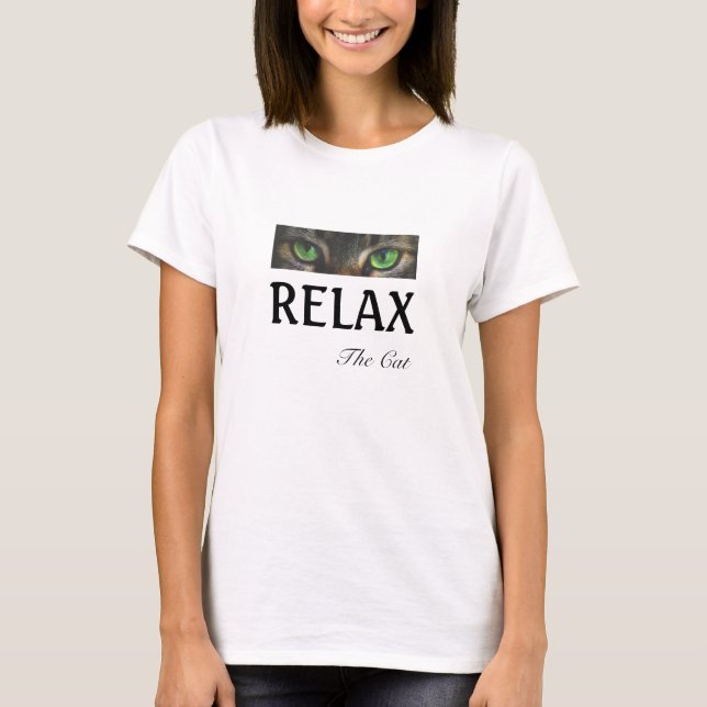 Kattögon och kalligrafi T-Shirt (Framsida)