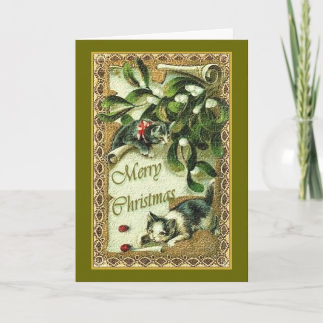 Kattor för god jul-kort helgkort (Framsida)