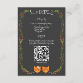 Kattor för viskog Rustic Bröllop Tilläggskort