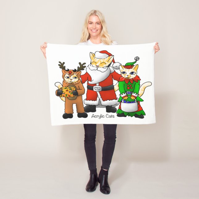 Kattor i julkostumsbutiken fleecefilt (På plats)