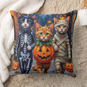 Kattor i Smoking Lurar eller Leker på Halloween Kudde