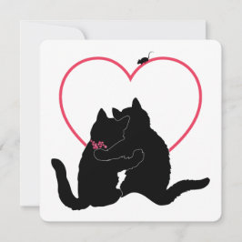 Kattor snurr-ar tillsammans platt valentin-kort julkort