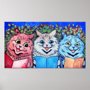 Kattor som sjunger julsånger, Louis Wain Poster