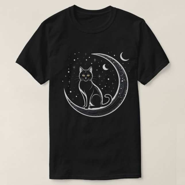 Kattor som står innanför Måne T Shirt (Design framsida)