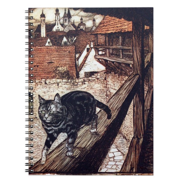 Kattorna på slottet av Rackham Anteckningsbok Med Spiral (Framsidan)