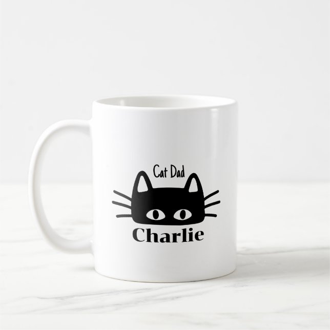 Kattpappa anpassat kattnamn kaffemugg (Vänster)