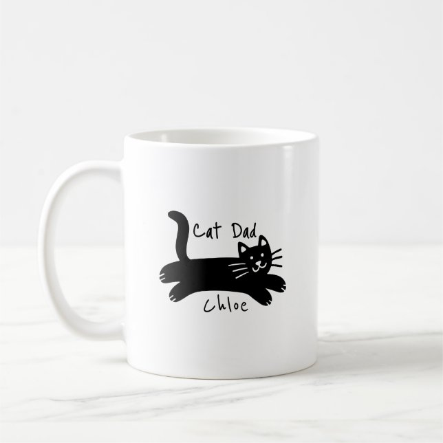 Kattpappa anpassat kattnamn kaffemugg (Vänster)