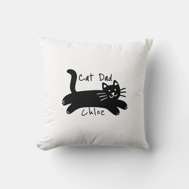 Kattpappa anpassat kattnamn kudde (Framsida)