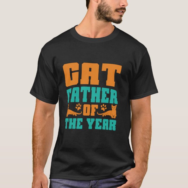Kattpappa Årets Kattfar T Shirt (Framsida)